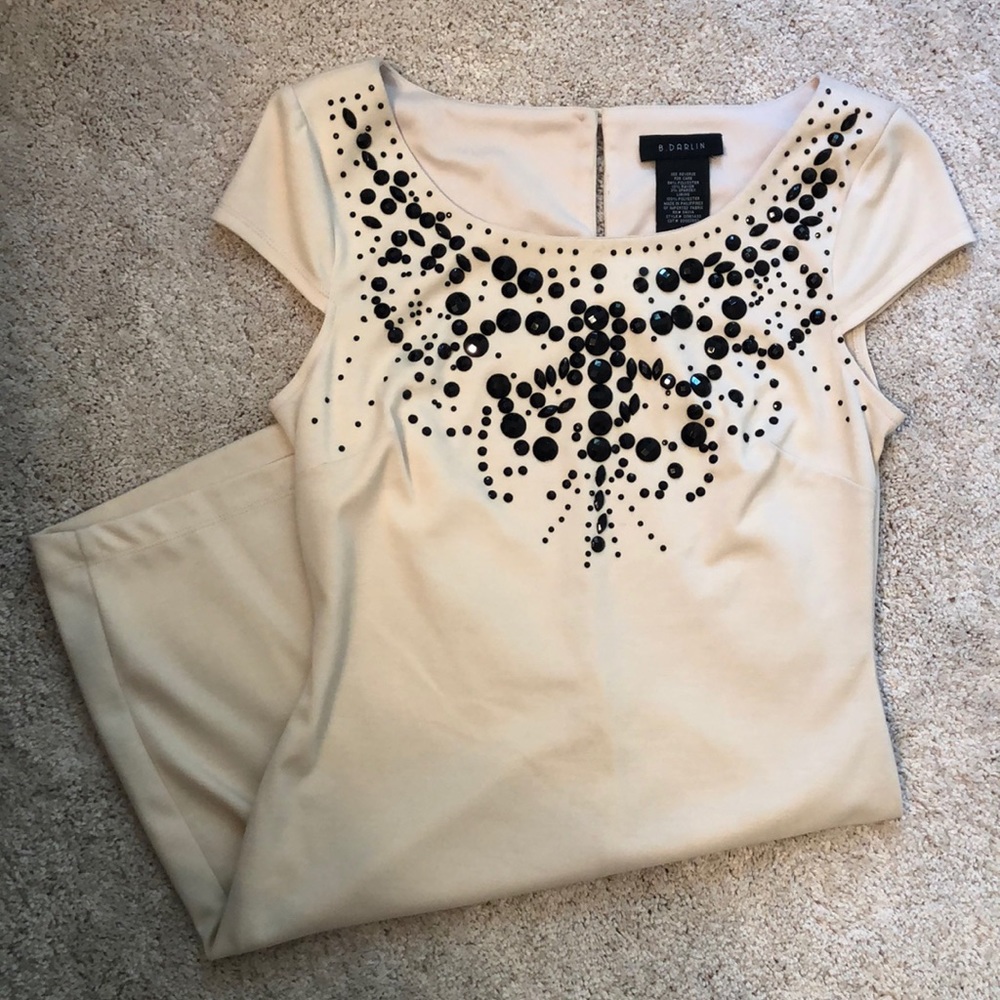 Cream with Black Beading dress